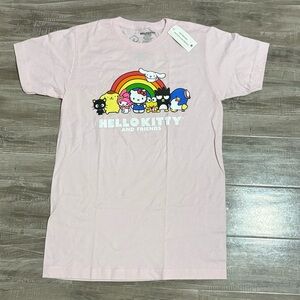 ! NEW ! Cute Sanrio Hello Kitty and Friends Pink Bioworld Graphic T-Shirt